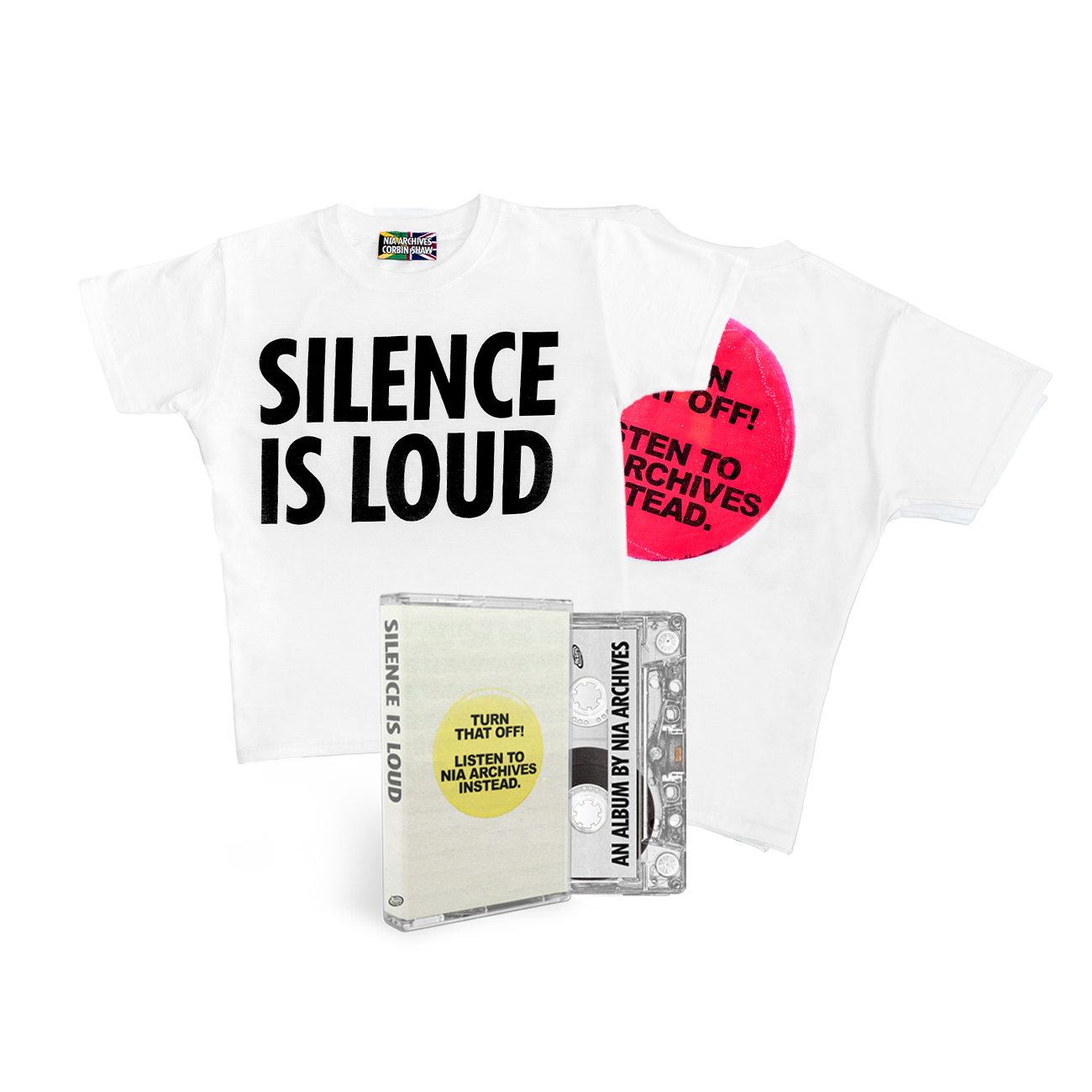 Silence is Loud: Corbin Shaw T-Shirt & Corbin Shaw Cassette - Nia