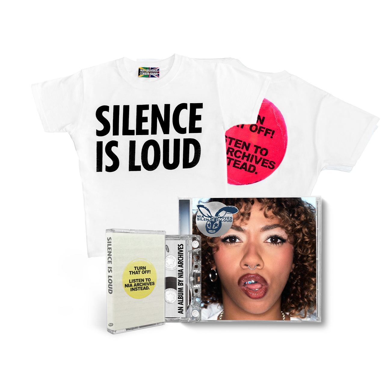 Silence is Loud: Corbin Shaw T-Shirt, Corbin Shaw Cassette & CD